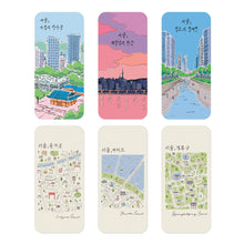 Load image into Gallery viewer, Monolike Seoul Downtown+Street Hard Bookmark 6P SET - Acryilc bookmarks, Bookclips, Design bookmarks