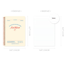 Load image into Gallery viewer, Monolike Archive A5 Line Spiral Notebook, Ivory - Hardcover 5.83 x 8.27inch 128 Page