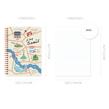 Load image into Gallery viewer, Monolike Seoul A5 Line Spiral Notebook, Seoul map - Hardcover 5.83 x 8.27inch 128 Page