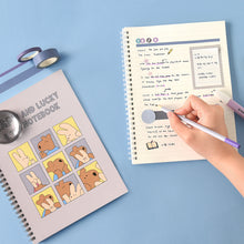 Load image into Gallery viewer, Monolike Spiral School Notebook, Happy and Lucky A 4P SET - 7.09 x 9.45inch, 98 Page, Academic Line Notebook