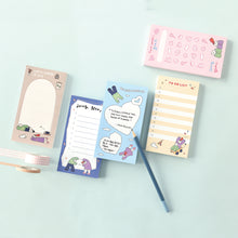 Load image into Gallery viewer, Monolike Memopad Olly Molly Weekend SET - 4 Packs, 4 Different Designs, 80 Sheets Per Pad, Total 320 Sheets, Note pads, Writing pads, 80x148mm