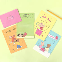 Load image into Gallery viewer, Monolike Happy and Lucky Birthday Letter Paper and Envelopes Set - 8Type, 32 Letter Paper + 16 Envelopes