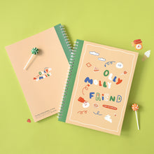 Load image into Gallery viewer, Monolike Spiral School Notebook, Olly Molly A 4P SET - 7.09 x 9.45inch, 98 Page, Academic Line Notebook