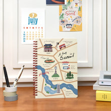 Load image into Gallery viewer, Monolike Seoul A5 Line Spiral Notebook, Seoul map - Hardcover 5.83 x 8.27inch 128 Page