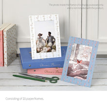 Load image into Gallery viewer, Monolike Standing Design Paper Photo frame 4x6 Olivia's Flowers, Blue 10pack - Fits 4x6" Pictures