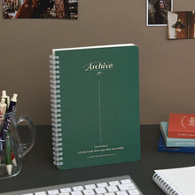 Load image into Gallery viewer, Monolike Archive A5 Line Spiral Notebook, Green - Hardcover 5.83 x 8.27inch 128 Page