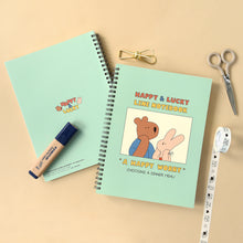 Load image into Gallery viewer, Monolike Spiral School Notebook, Happy and Lucky A 4P SET - 7.09 x 9.45inch, 98 Page, Academic Line Notebook