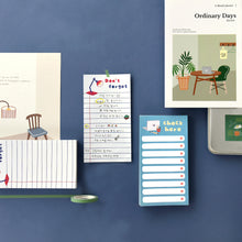 Load image into Gallery viewer, Monolike Memopad Ordinary days SET - 4 Packs, 4 Different Designs, 80 Sheets Per Pad, Total 320 Sheets, Note pads, Writing pads, 80x148mm