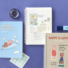 Load image into Gallery viewer, Monolike Happy and Lucky A5 Line Spiral Notebook, Paper plane - Hardcover 5.83 x 8.27inch 128 Page