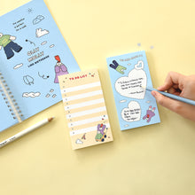 Load image into Gallery viewer, Monolike Memopad Olly Molly Weekend SET - 4 Packs, 4 Different Designs, 80 Sheets Per Pad, Total 320 Sheets, Note pads, Writing pads, 80x148mm