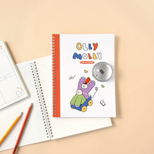 Load image into Gallery viewer, Monolike Spiral School Notebook, Olly Molly A 4P SET - 7.09 x 9.45inch, 98 Page, Academic Line Notebook