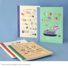 Load image into Gallery viewer, Monolike Spiral School Notebook, Olly Molly A 4P SET - 7.09 x 9.45inch, 98 Page, Academic Line Notebook