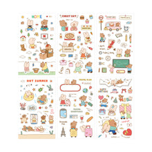 Load image into Gallery viewer, Monolike Happy & Lucky Littles Theme Sticker 6P Set - Aesthetic Removable Stickers for Journaling, Scrapbooking, Multicolor, Size: 4.33 x 5.51 inches