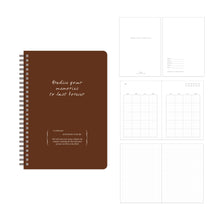 Load image into Gallery viewer, Monolike A5 Planning Notebook Archive 247, Brown - Undated 4-Month Planner, Portable Lay-Flat Spiral-Bound Diary for Office Use