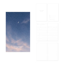 Load image into Gallery viewer, Monolike PVC Handy Planner Notebook Moonlight, Blue night - Undated 5 Month Planner, Handheld Lay Flat Diary with Clear PVC Pocket Cover for Office