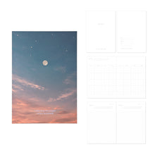 Load image into Gallery viewer, Monolike Moonlight 6 Month Undated Planner, Rosy night - B6 Lay Flat Diary with Clear PVC Pocket & Hologram Foil Cover for Office