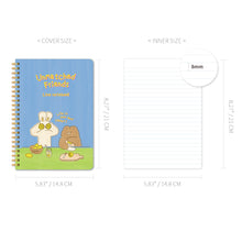 Load image into Gallery viewer, Monolike Unmatched Friends A5 Line Spiral Notebook, Lemonade - Hardcover 5.83 x 8.27inch 128 Page