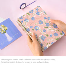 Load image into Gallery viewer, Monolike Olivia's Flowers A5 Line Spiral Notebook, Yellow - Hardcover 5.83 x 8.27inch 128 Page