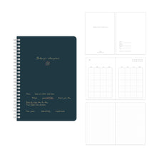 Load image into Gallery viewer, Monolike A5 Planning Notebook Archive 247, Navy - Undated 4-Month Planner, Portable Lay-Flat Spiral-Bound Diary for Office Use