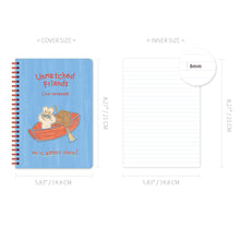 Load image into Gallery viewer, Monolike Unmatched Friends A5 Line Spiral Notebook, Red boat - Hardcover 5.83 x 8.27inch 128 Page