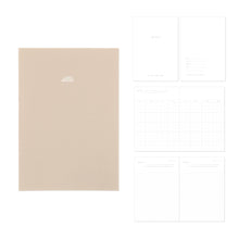 Load image into Gallery viewer, Monolike Nature Log 6 Month Undated Planner, Cloud - B6 Lay Flat Diary with Clear PVC Pocket & Hologram Foil Cover for Office