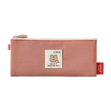 Load image into Gallery viewer, Monolike Happy and Lucky Daily pen case, Pink - Slim Water-Resistant Nylon Pen Pouch, Aesthetic Vivid Stationery Organizer for Office