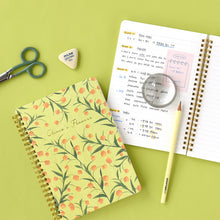 Load image into Gallery viewer, Monolike Olivia's Flowers A5 Line Spiral Notebook, Yellow - Hardcover 5.83 x 8.27inch 128 Page