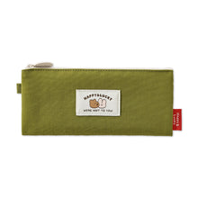Load image into Gallery viewer, Monolike Happy and Lucky Daily pen case, Green - Slim Water-Resistant Nylon Pen Pouch, Aesthetic Vivid Stationery Organizer for Office