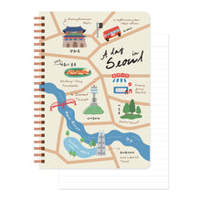 Load image into Gallery viewer, Monolike Seoul A5 Line Spiral Notebook, Seoul map - Hardcover 5.83 x 8.27inch 128 Page
