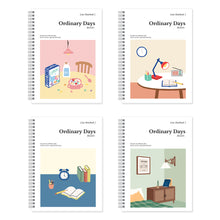 Load image into Gallery viewer, Monolike Spiral School Notebook, Ordinary days A 4P SET - 7.09 x 9.45inch, 98 Page, Academic Line Notebook