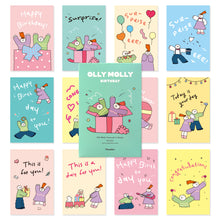 Load image into Gallery viewer, Monolike Olly Molly, Birthday Single card - mix 12 pack, greeting card, 3.9x5.8