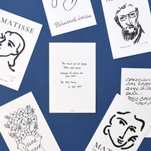 Load image into Gallery viewer, Monolike Henri Matisse Drawing Single card - mix 12 pack, It consists of 36 famous paintings by Henri Matisse.