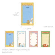 Load image into Gallery viewer, Monolike Memopad Unmatched Friends Series.1 4P SET - 4 Packs, 4 Different Designs, 80 Sheets Per Pad, Total 320 Sheets, Note pads, Writing pads, 80x148mm