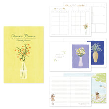 Load image into Gallery viewer, Monolike B6 Olivia's Flowers Diary 6 Month Planner, Yellow - Academic Planner, Weekly & Monthly Planner, Scheduler, Undated Planner, 128x182mm