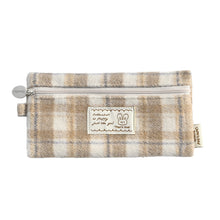 Load image into Gallery viewer, Monolike Unmatched Friends Old Check Pencil Case, Beige - Pencil Pouch, Portable Pencil Bag, Pencil Case, Office Pouch case, Cushion, Soft, Vintage