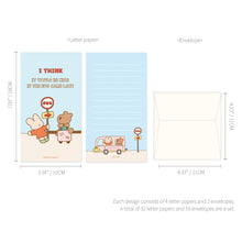 Load image into Gallery viewer, Monolike Happy and Lucky Littles Series.2 Mini Letter Paper and Envelopes Set - 8Type, 32 Letter Paper + 16 Envelopes