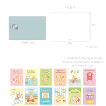 Load image into Gallery viewer, Monolike Day-by-day Card, Storytown Momo - Mix 36 Mini Postcards, 36 envelopes, 36 stickers Package