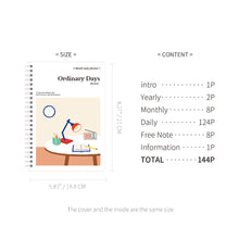 Load image into Gallery viewer, Monolike Ordinary days 4 Month Study Planner, Lamp - Academic Planner, Weekly & Monthly Planner, Study plan