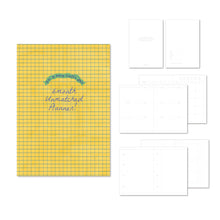 Load image into Gallery viewer, Monolike BASIC Unmatched Friends 6-Month Undated Planner, Yellow Check - Undated Academic Weekly & Monthly Planner