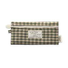 Load image into Gallery viewer, Monolike Unmatched Friends Fabric Check Pencil Case Series. 2, Vintage green - Pencil Pouch, Portable Pencil Bag, Pencil Case, Office Pouch case, Cushion, Soft, Vintage