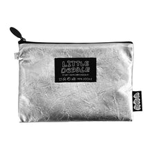 Load image into Gallery viewer, Monolike Little Doodle Flat Pouch, Silver - Makeup Bag, Cosmetic Bag, Travel Bag, Toiletry Bag, Organizer, Storage Bag