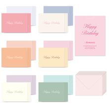 Load image into Gallery viewer, Monolike Day by Day Card, 109 Happy Birthday Romantic - Mix 48 Mini Single cards, 24 envelopes Package