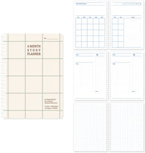 Load image into Gallery viewer, Monolike Checkers 4 Month Study Planner, Green Line - Academic Planner, Weekly & Monthly Planner, Study plan