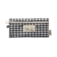 Load image into Gallery viewer, Monolike Unmatched Friends Fabric Check Pencil Case Series. 2, Vintage blue - Pencil Pouch, Portable Pencil Bag, Pencil Case, Office Pouch case, Cushion, Soft, Vintage