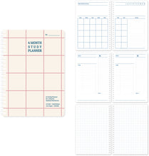 Load image into Gallery viewer, Monolike Checkers 4 Month Study Planner, Red Line - Academic Planner, Weekly & Monthly Planner, Study plan