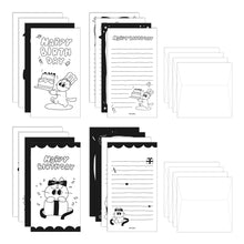 Load image into Gallery viewer, Monolike Littledoodle Series.2 Happy Birthday Mini Letter Set - 8Type, 32 Sheets & 16 Envelopes, Cute Aesthetic Stationery