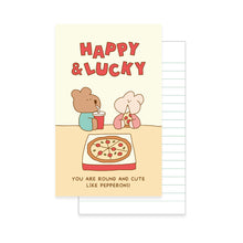 Load image into Gallery viewer, Monolike Happy and Lucky Littles Paperback Line Notebook - 02. Love pizza_Design note, Mini note, Simple note, Notebook, 192 Pages, 4.13x6.69