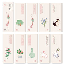 Load image into Gallery viewer, Monolike Minhwa Paper Bookmarks - 36-Pack, 9 Unique Designs, DIY Bookmark, Gift for Book Lovers