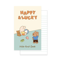 Load image into Gallery viewer, Monolike Happy and Lucky Littles Paperback Line Notebook - 01. Hide-and-seek_Design note, Mini note, Simple note, Notebook, 192 Pages, 4.13x6.69
