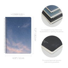 Load image into Gallery viewer, Monolike A5 Planning Notebook Moonlight, Blue night - Undated 4-Month Planner, Portable Lay-Flat Spiral-Bound Diary for Office Use
